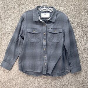 Jetty Mens Gray Waffle Texture Plaid Cotton Button Down Shirt Size M 7638